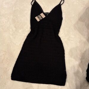 Black Crochet Slip Dress/Beach Dress